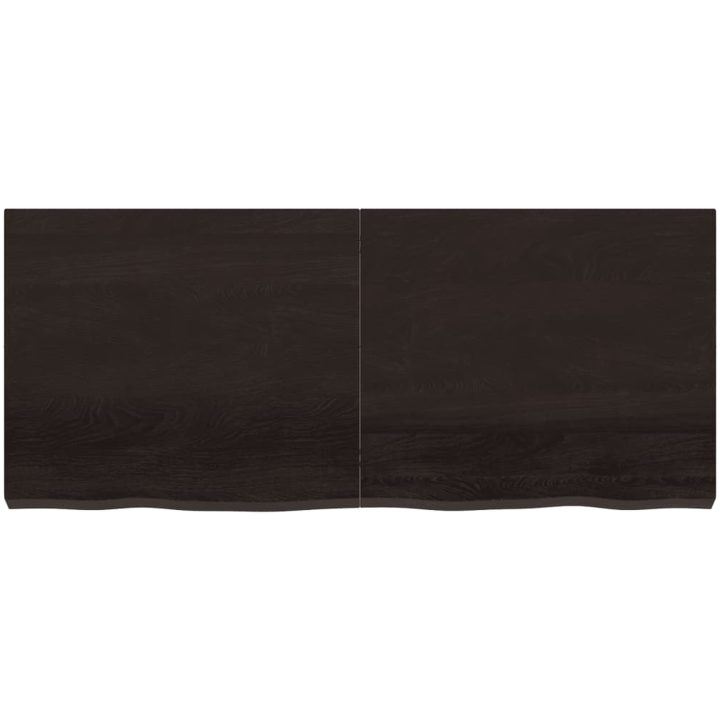 Bänkskiva badrum mörkbrun 140x60x(2-6) cm behandlat massivt trä vidaXL 140 x 60 x 6 cm – bild 3