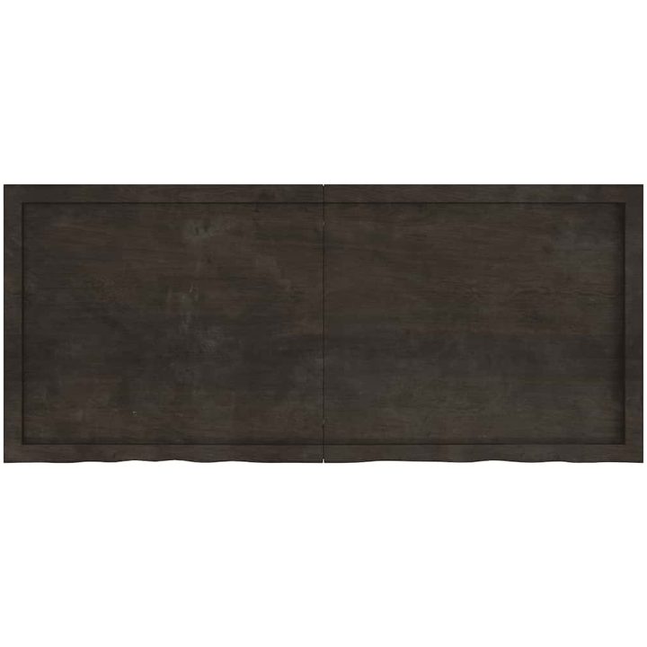 Bänkskiva badrum mörkbrun 140x60x(2-6) cm behandlat massivt trä vidaXL 140 x 60 x 6 cm – bild 4