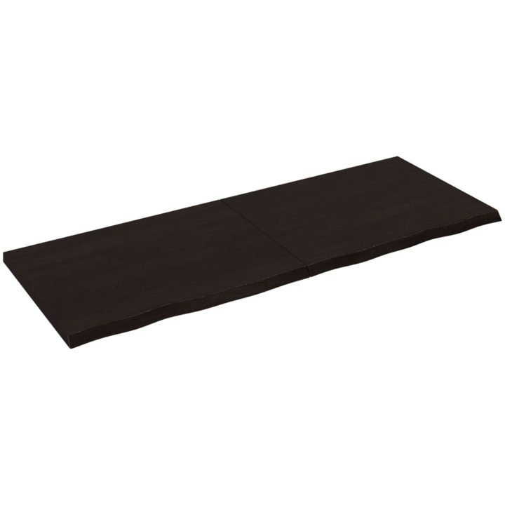 Bänkskiva badrum mörkbrun 160x60x(2-4) cm behandlat massivt trä vidaXL 160 x 60 x 4 cm – bild 2