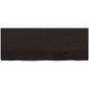 Bänkskiva badrum mörkbrun 160x60x(2-6) cm behandlat massivt trä vidaXL 160 x 60 x 6 cm – miniatyr 3