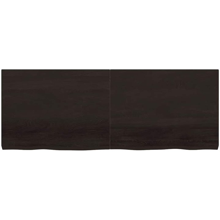 Bänkskiva badrum mörkbrun 160x60x(2-6) cm behandlat massivt trä vidaXL 160 x 60 x 6 cm – bild 3