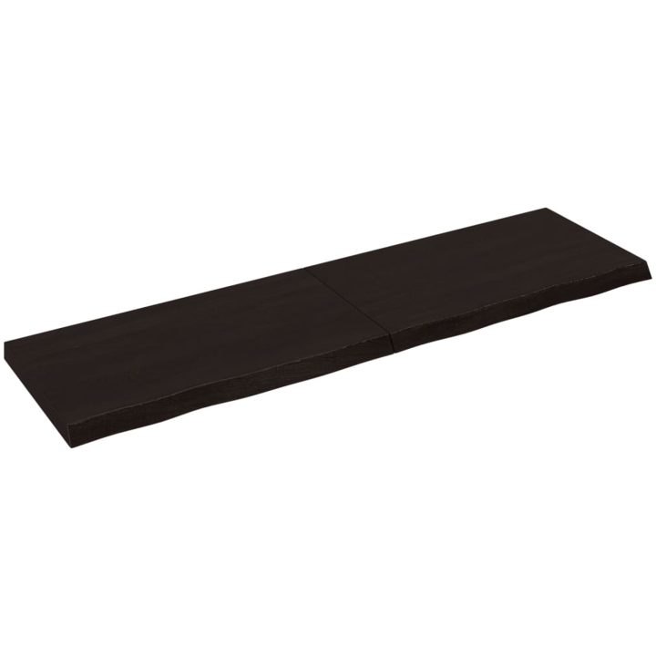 Bänkskiva badrum mörkbrun 180x50x(2-6) cm behandlat massivt trä vidaXL 180 x 50 x 6 cm – bild 2