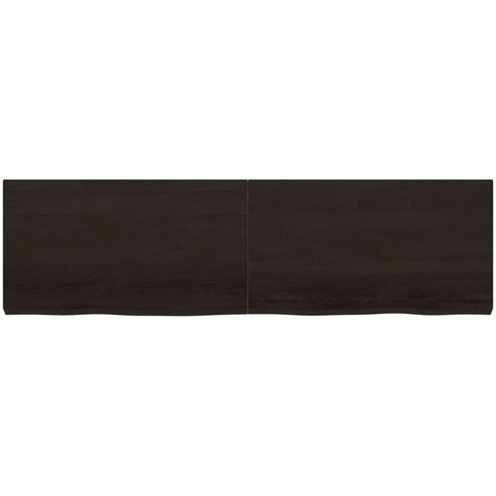 Bänkskiva badrum mörkbrun 180x50x(2-6) cm behandlat massivt trä vidaXL 180 x 50 x 6 cm – bild 3