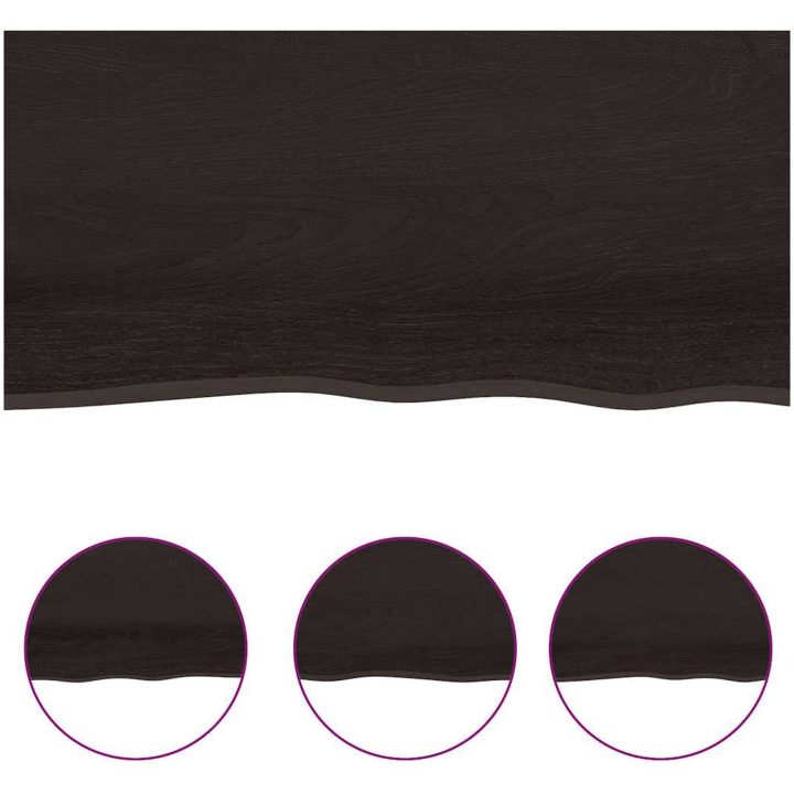 Bänkskiva badrum mörkbrun 180x60x(2-4) cm behandlat massivt trä vidaXL 180 x 60 x 4 cm – bild 6