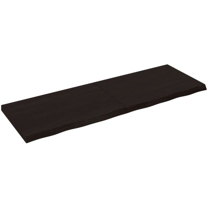 Bänkskiva badrum mörkbrun 180x60x(2-6) cm behandlat massivt trä vidaXL 180 x 60 x 6 cm – bild 2