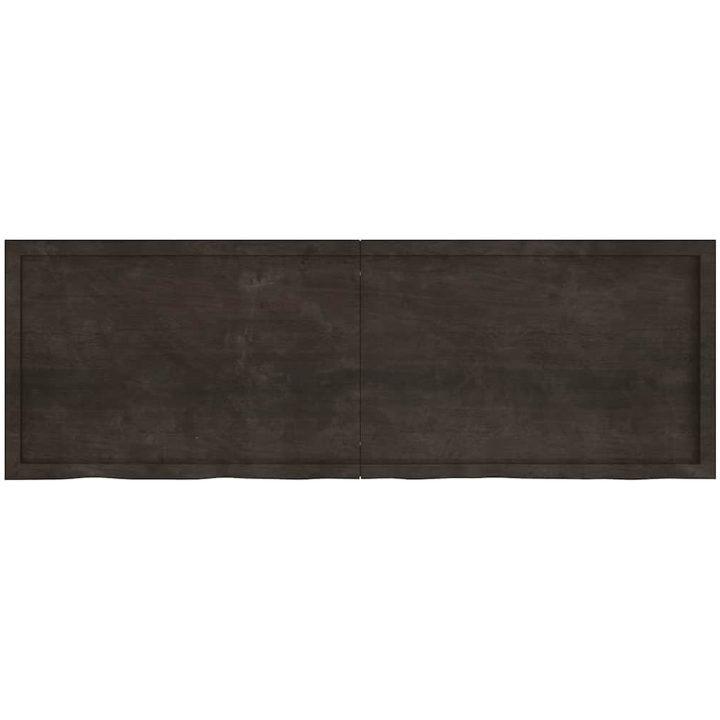 Bänkskiva badrum mörkbrun 180x60x(2-6) cm behandlat massivt trä vidaXL 180 x 60 x 6 cm – bild 3