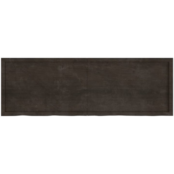 Bänkskiva badrum mörkbrun 180x60x(2-6) cm behandlat massivt trä vidaXL 180 x 60 x 6 cm – bild 4