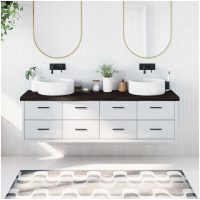 Bänkskiva badrum mörkbrun 180x60x(2-6) cm behandlat massivt trä vidaXL