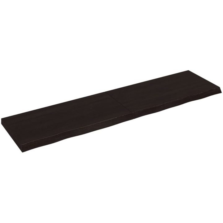 Bänkskiva badrum mörkbrun 200x50x(2-6) cm behandlat massivt trä vidaXL 200 x 50 x 6 cm – bild 2