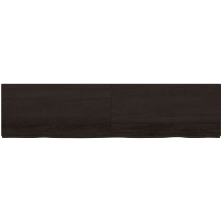 Bänkskiva badrum mörkbrun 200x50x(2-6) cm behandlat massivt trä vidaXL 200 x 50 x 6 cm – bild 3