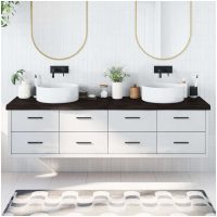 Bänkskiva badrum mörkbrun 200x50x(2-6) cm behandlat massivt trä vidaXL