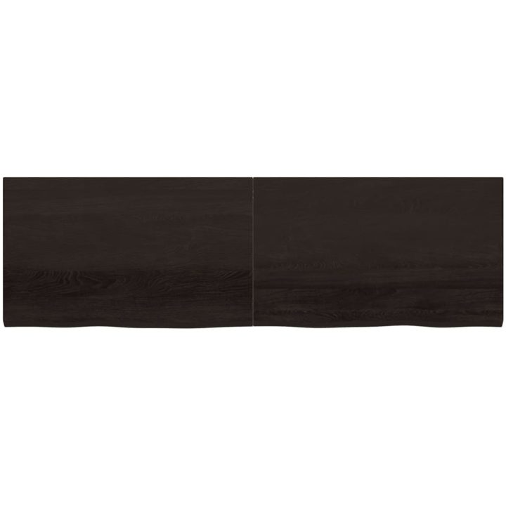 Bänkskiva badrum mörkbrun 200x60x(2-4) cm behandlat massivt trä vidaXL 200 x 60 x 4 cm – bild 3