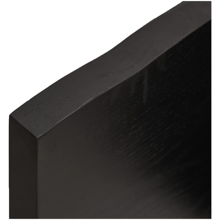 Bänkskiva badrum mörkbrun 200x60x(2-4) cm behandlat massivt trä vidaXL 200 x 60 x 4 cm – bild 9