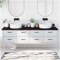 Bänkskiva badrum mörkbrun 200x60x(2-4) cm behandlat massivt trä vidaXL