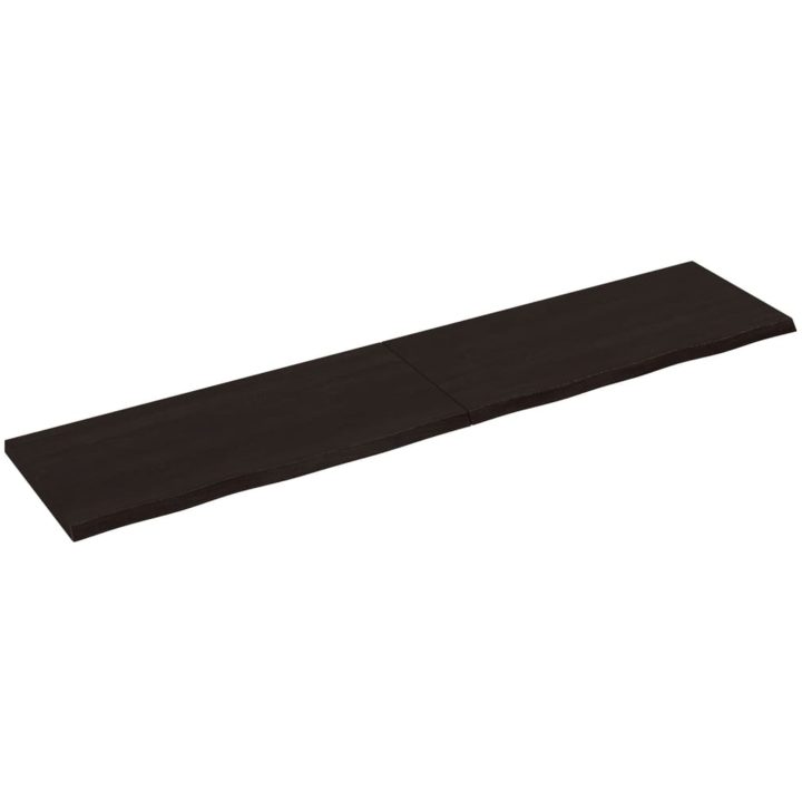 Bänkskiva badrum mörkbrun 220x50x(2-4) cm behandlat massivt trä vidaXL 220 x 50 x 4 cm – bild 2