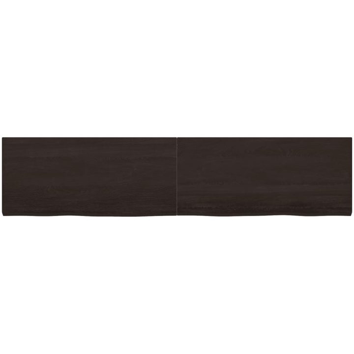 Bänkskiva badrum mörkbrun 220x50x(2-4) cm behandlat massivt trä vidaXL 220 x 50 x 4 cm – bild 3