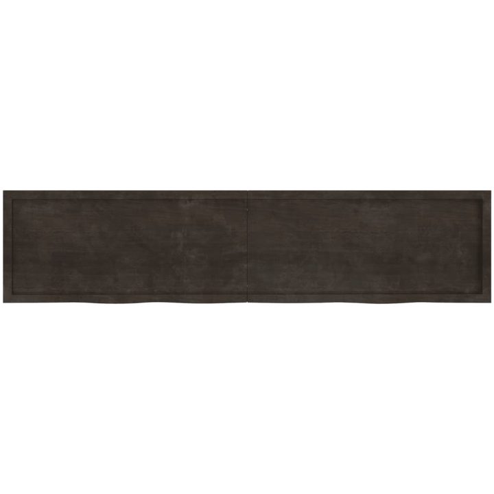 Bänkskiva badrum mörkbrun 220x50x(2-4) cm behandlat massivt trä vidaXL 220 x 50 x 4 cm – bild 4