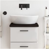 Bänkskiva badrum mörkbrun 40x30x(2-4) cm behandlat massivt trä vidaXL