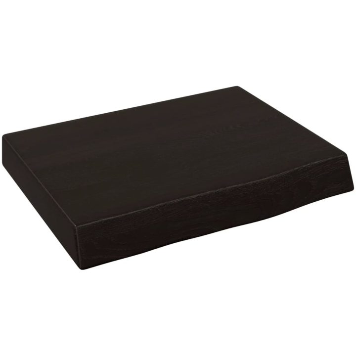 Bänkskiva badrum mörkbrun 40x30x(2-6) cm behandlat massivt trä vidaXL 40 x 30 x 6 cm – bild 2