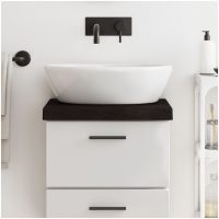 Bänkskiva badrum mörkbrun 40x30x(2-6) cm behandlat massivt trä vidaXL