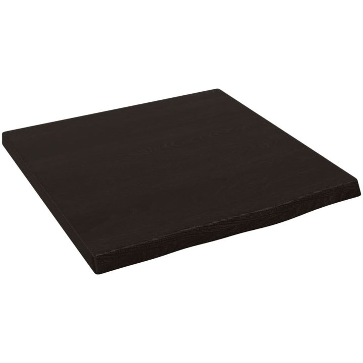 Bänkskiva badrum mörkbrun 40x40x(2-4) cm behandlat massivt trä vidaXL 40 x 40 x 4 cm – bild 2