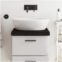Bänkskiva badrum mörkbrun 40x60x(2-6) cm behandlat massivt trä vidaXL