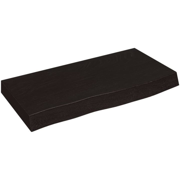 Bänkskiva badrum mörkbrun 60x30x(2-6) cm behandlat massivt trä vidaXL 60 x 30 x 6 cm – bild 2