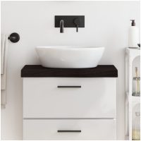 Bänkskiva badrum mörkbrun 60x30x(2-6) cm behandlat massivt trä vidaXL