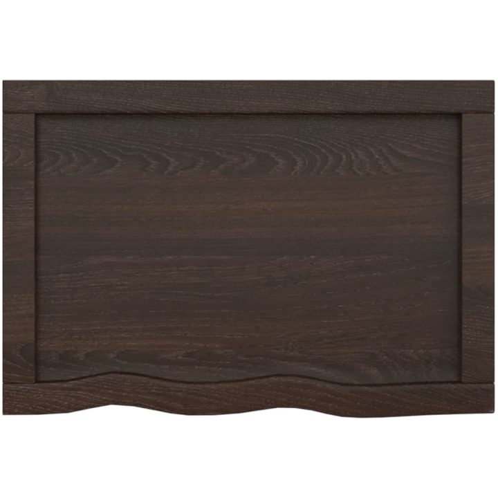Bänkskiva badrum mörkbrun 60x40x(2-4) cm behandlat massivt trä vidaXL 60 x 40 x 4 cm – bild 6