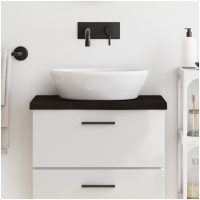 Bänkskiva badrum mörkbrun 60x40x(2-4) cm behandlat massivt trä vidaXL