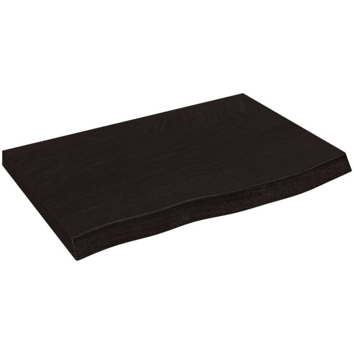 Bänkskiva badrum mörkbrun 60x40x(2-6) cm behandlat massivt trä vidaXL 60 x 40 x 6 cm – bild 2