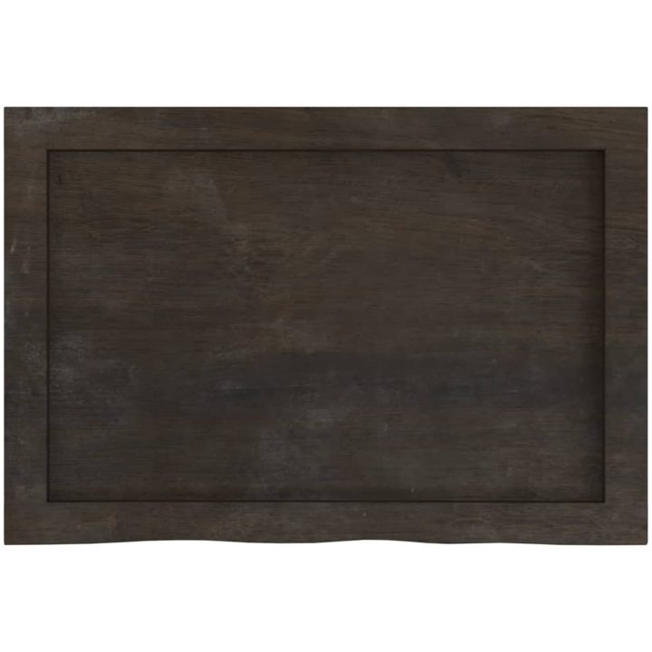 Bänkskiva badrum mörkbrun 60x40x(2-6) cm behandlat massivt trä vidaXL 60 x 40 x 6 cm – bild 4