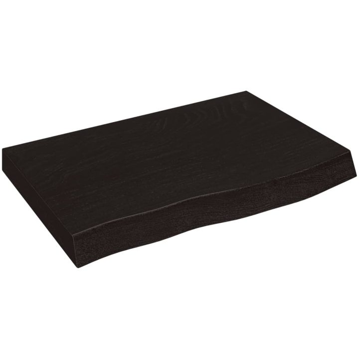 Bänkskiva badrum mörkbrun 60x50x(2-4) cm behandlat massivt trä vidaXL 60 x 50 x 4 cm – bild 2