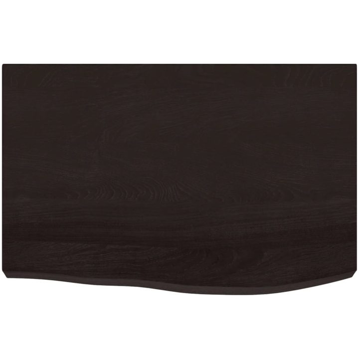 Bänkskiva badrum mörkbrun 60x50x(2-4) cm behandlat massivt trä vidaXL 60 x 50 x 4 cm – bild 3