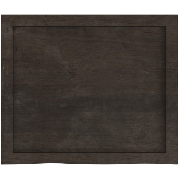 Bänkskiva badrum mörkbrun 60x50x(2-4) cm behandlat massivt trä vidaXL 60 x 50 x 4 cm – bild 4