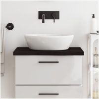 Bänkskiva badrum mörkbrun 60x50x(2-4) cm behandlat massivt trä vidaXL