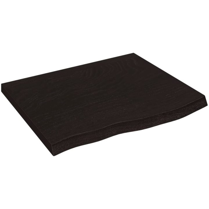 Bänkskiva badrum mörkbrun 60x60x(2-4) cm behandlat massivt trä vidaXL 60 x 60 x 4 cm – bild 2