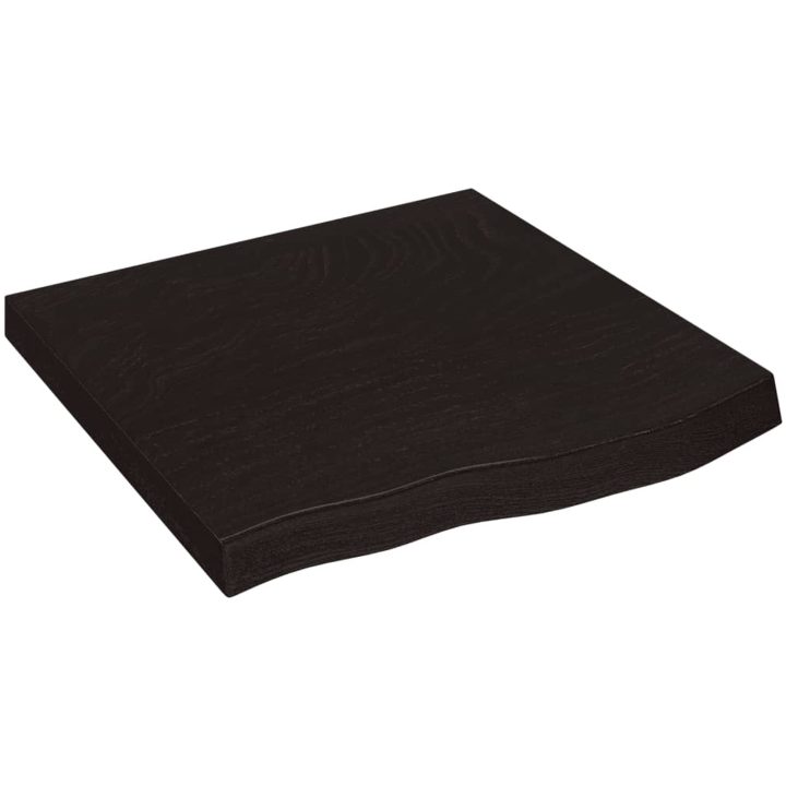 Bänkskiva badrum mörkbrun 60x60x(2-6) cm behandlat massivt trä vidaXL 60 x 60 x 6 cm – bild 2