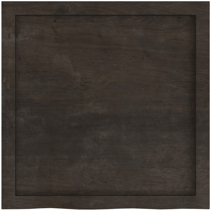 Bänkskiva badrum mörkbrun 60x60x(2-6) cm behandlat massivt trä vidaXL 60 x 60 x 6 cm – bild 4