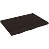 Bänkskiva badrum mörkbrun 80x60x(2-4) cm behandlat massivt trä vidaXL 80 x 60 x 4 cm – miniatyr 2