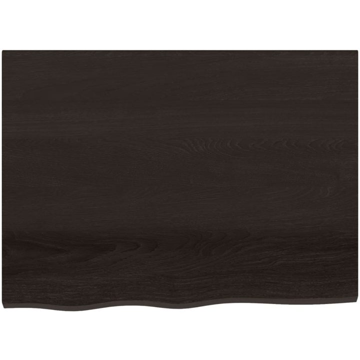 Bänkskiva badrum mörkbrun 80x60x(2-4) cm behandlat massivt trä vidaXL 80 x 60 x 4 cm – bild 3