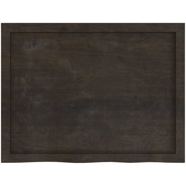 Bänkskiva badrum mörkbrun 80x60x(2-4) cm behandlat massivt trä vidaXL 80 x 60 x 4 cm – bild 4