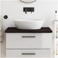 Bänkskiva badrum mörkbrun 80x60x(2-4) cm behandlat massivt trä vidaXL
