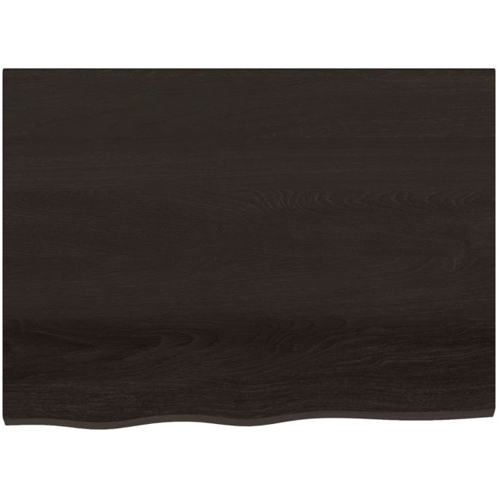 Bänkskiva badrum mörkbrun 80x60x(2-6) cm behandlat massivt trä vidaXL 80 x 60 x 6 cm – bild 3