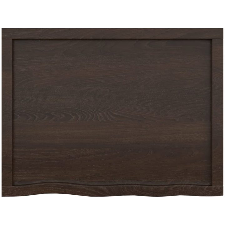 Bänkskiva badrum mörkbrun 80x60x(2-6) cm behandlat massivt trä vidaXL 80 x 60 x 6 cm – bild 4