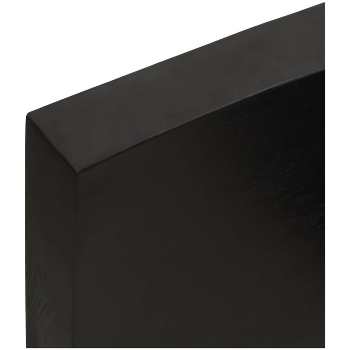Bänkskiva badrum mörkbrun 80x60x(2-6) cm behandlat massivt trä vidaXL 80 x 60 x 6 cm – bild 7