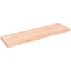 Bänkskiva för badrum 100x30x(2-4) cm obehandlat massivt trä vidaXL 100 x 30 x 4 cm – miniatyr 2