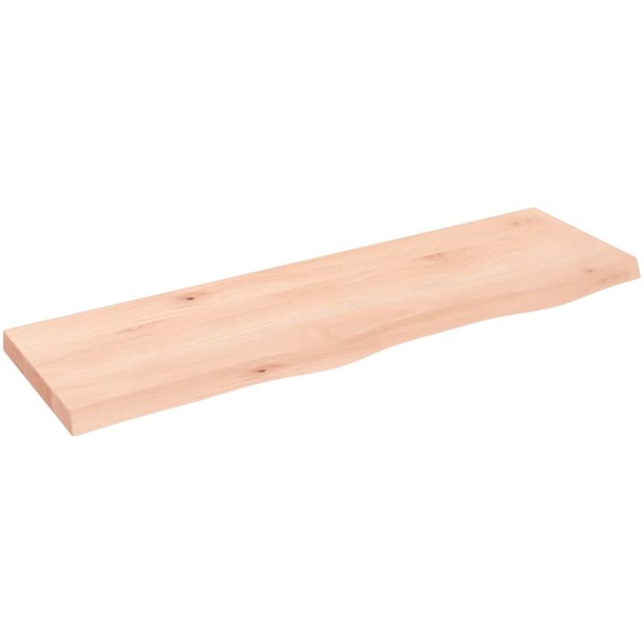 Bänkskiva för badrum 100x30x(2-4) cm obehandlat massivt trä vidaXL 100 x 30 x 4 cm – bild 2