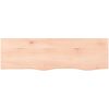 Bänkskiva för badrum 100x30x(2-4) cm obehandlat massivt trä vidaXL 100 x 30 x 4 cm – miniatyr 3