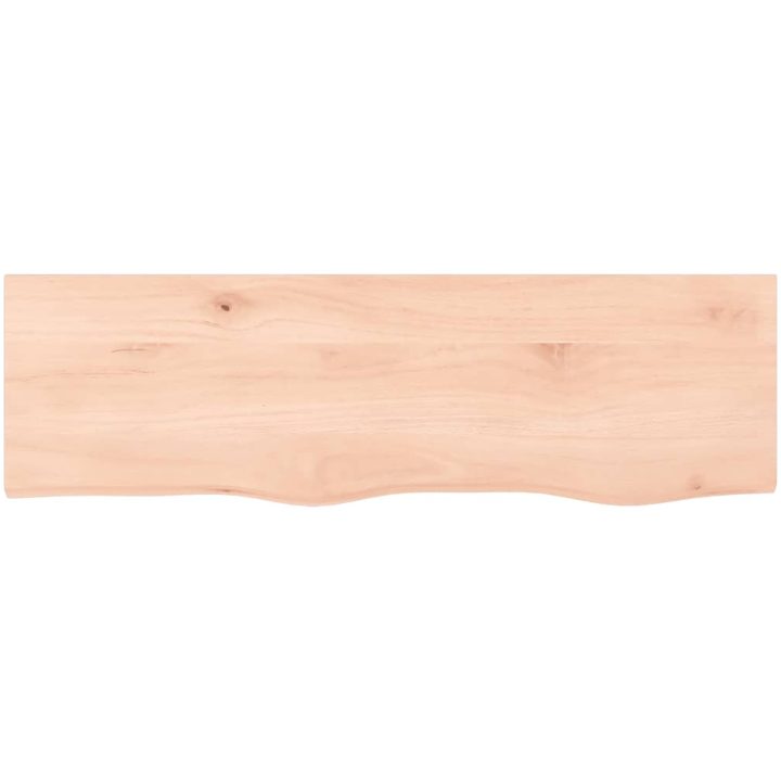 Bänkskiva för badrum 100x30x(2-4) cm obehandlat massivt trä vidaXL 100 x 30 x 4 cm – bild 3